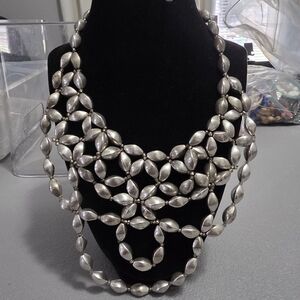 CHICO'S Bib Style Silver tone Necklace